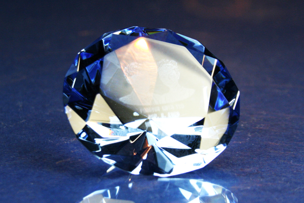 オブジェ　ダイヤモンド型(ブルー)